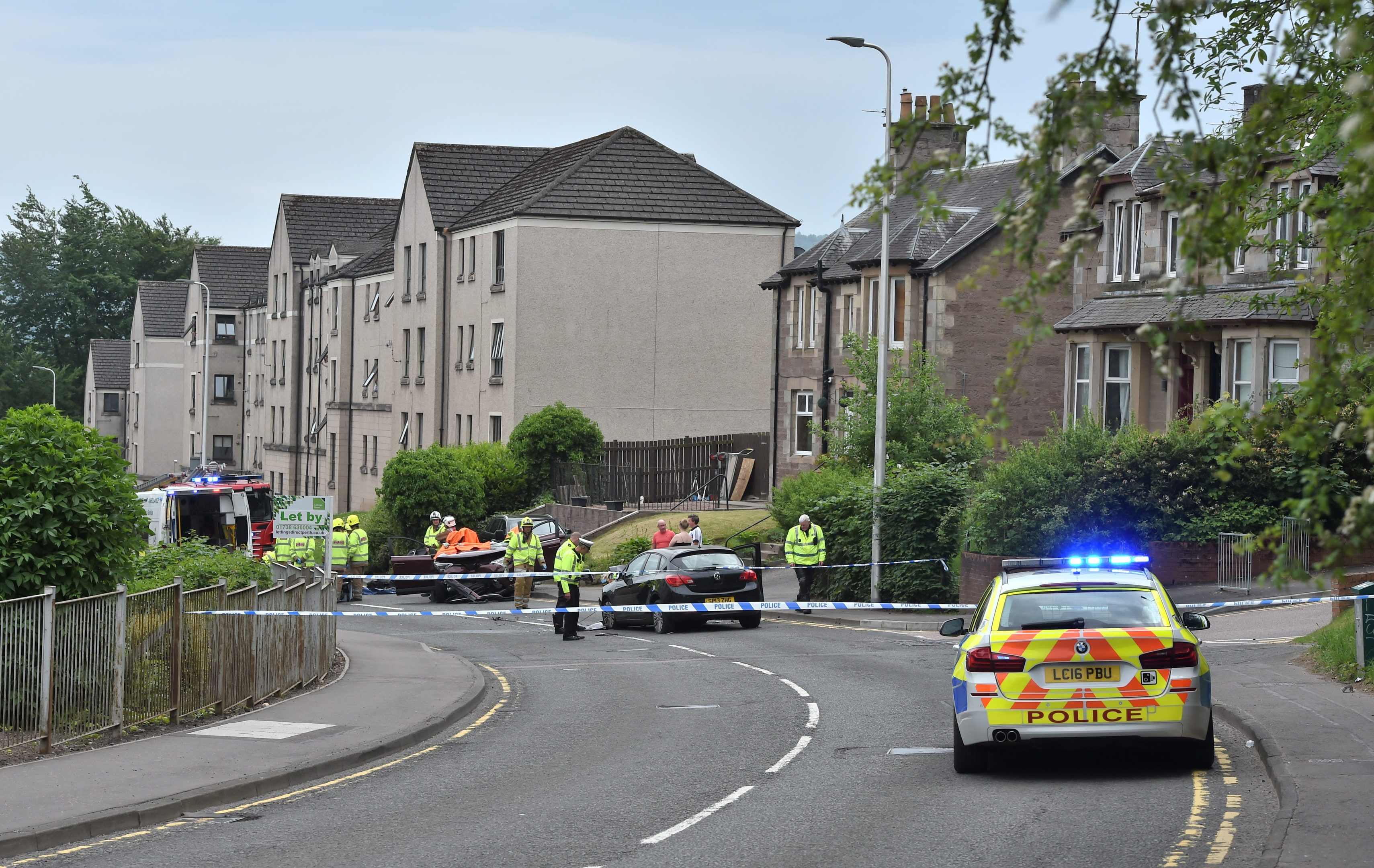 The accident scene on Crieff Road.