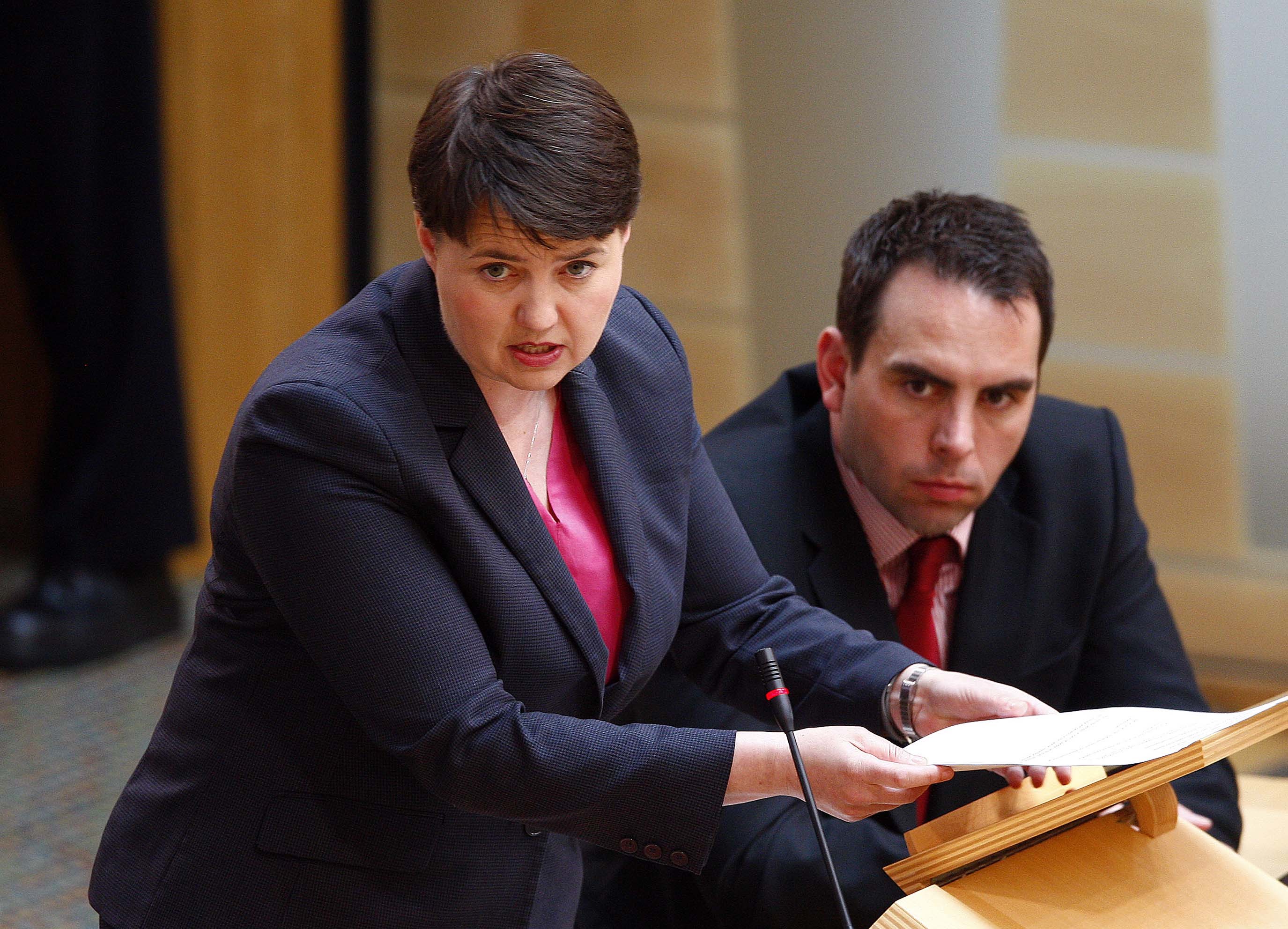 Leader of the Scottish Conservative Party Ruth Davidson MSP speaking following an urgent Statement by the First Minister on the Attack on Manchester. 23 May 2017. Pic - Andrew Cowan/Scottish Parliament