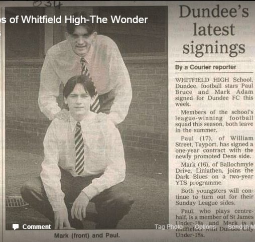 Dundee football starts Paul Bruce and Mark Adam being signed for Dundee FC.