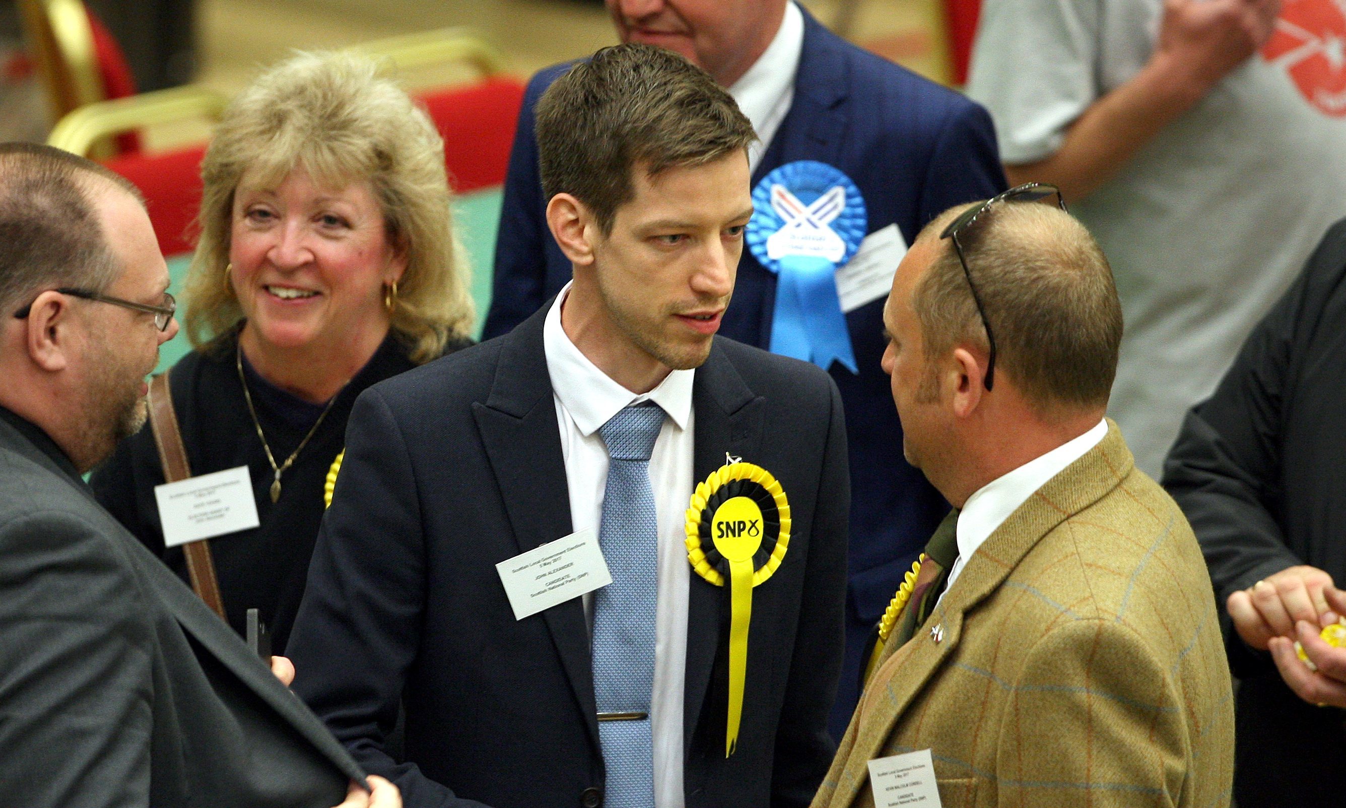 SNP group leader John Alexander at Friday's count in DISC.