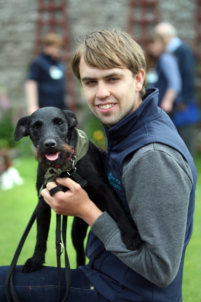 Mojo and David McIntyre (who went through the program at Polmont and now works with Paws for Progress). Tuesday, 30th May, 2017.