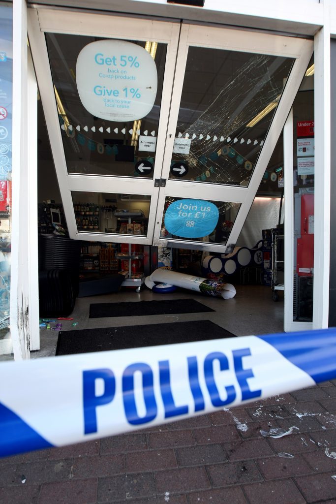 The entrance to the Co-Op store at Panmurefield Village, Dundee.