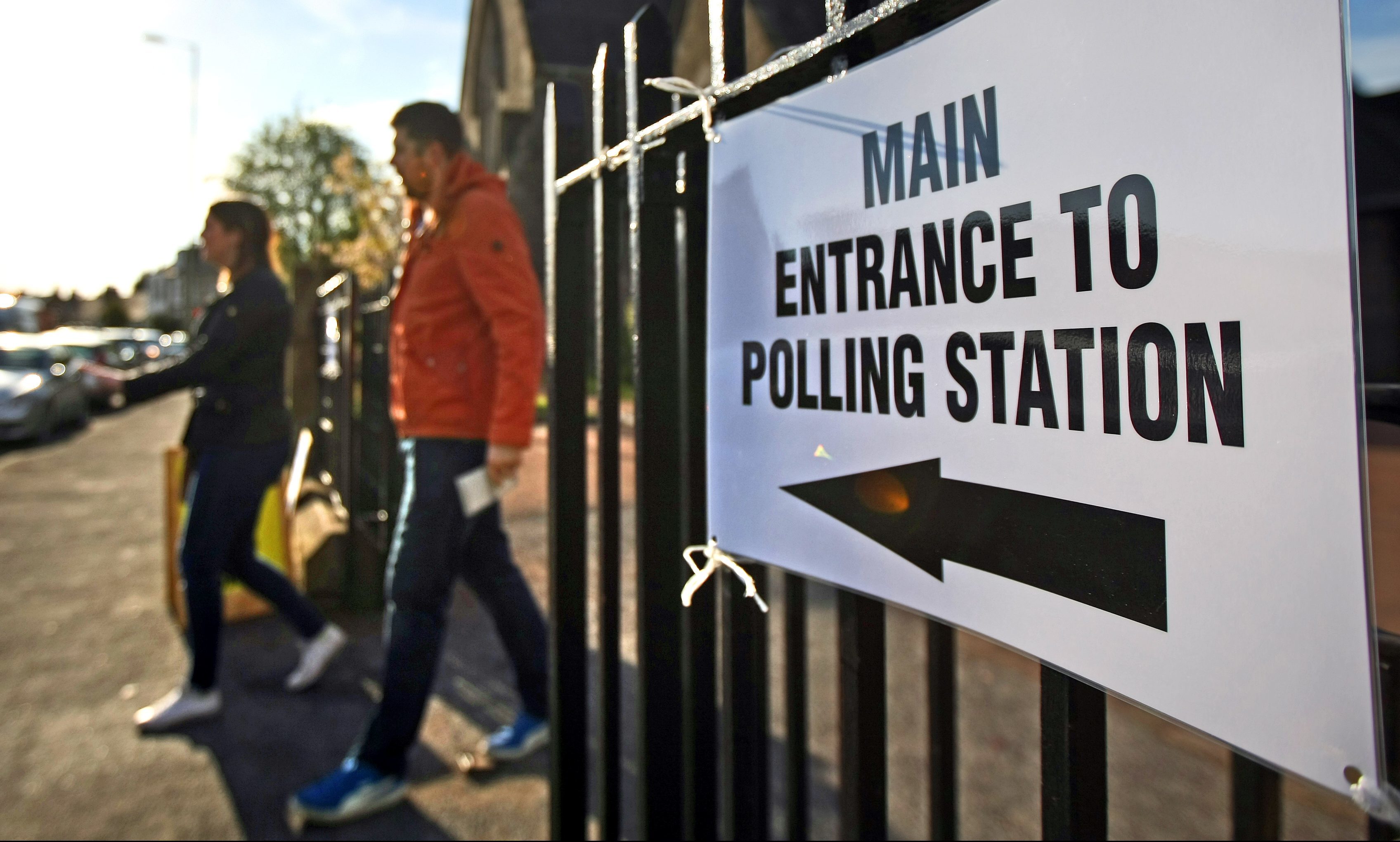 Voters at the New Kirk on Queen Street, Broughty Ferry.