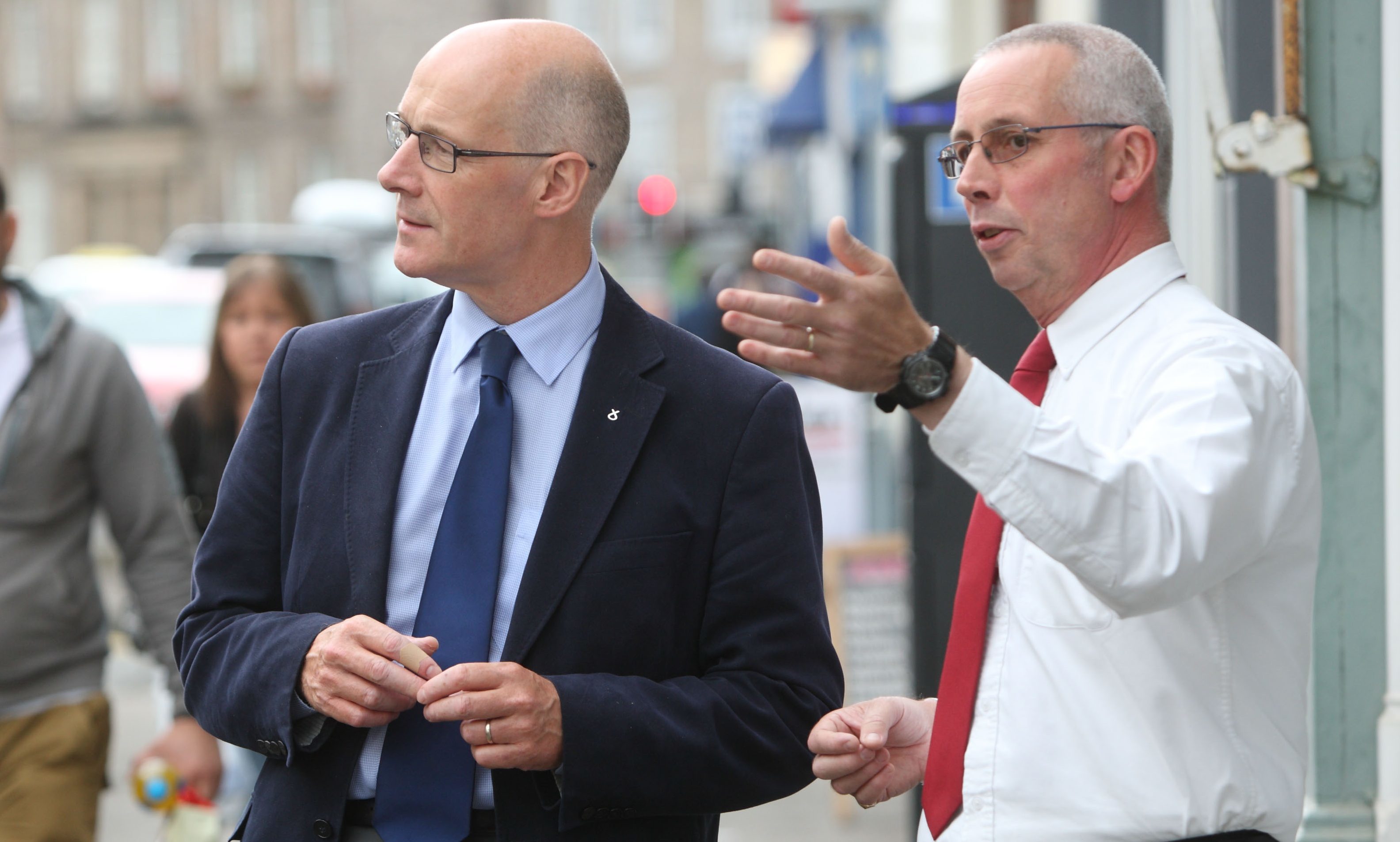 Deputy First Minister John swinney MSP, left, with Keith Fergie in Perth.