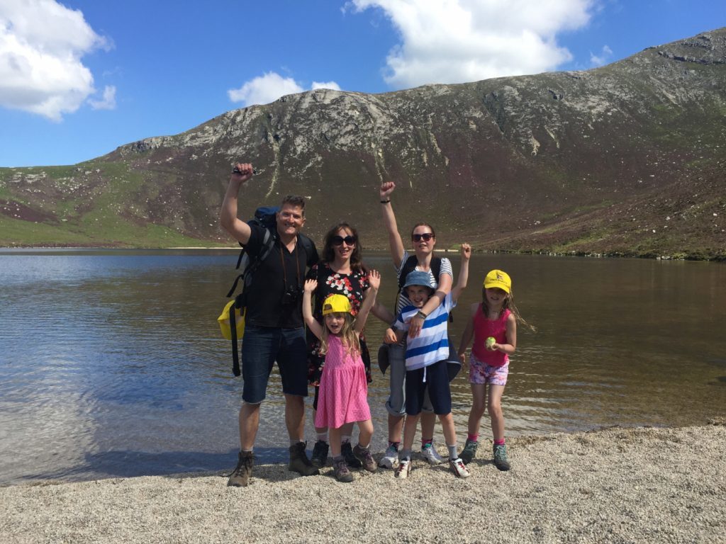 The McKelvie family at Corrie Fionn Lochan on Arran.