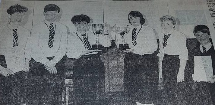The winners of the Whitfield High music competition in 1988.