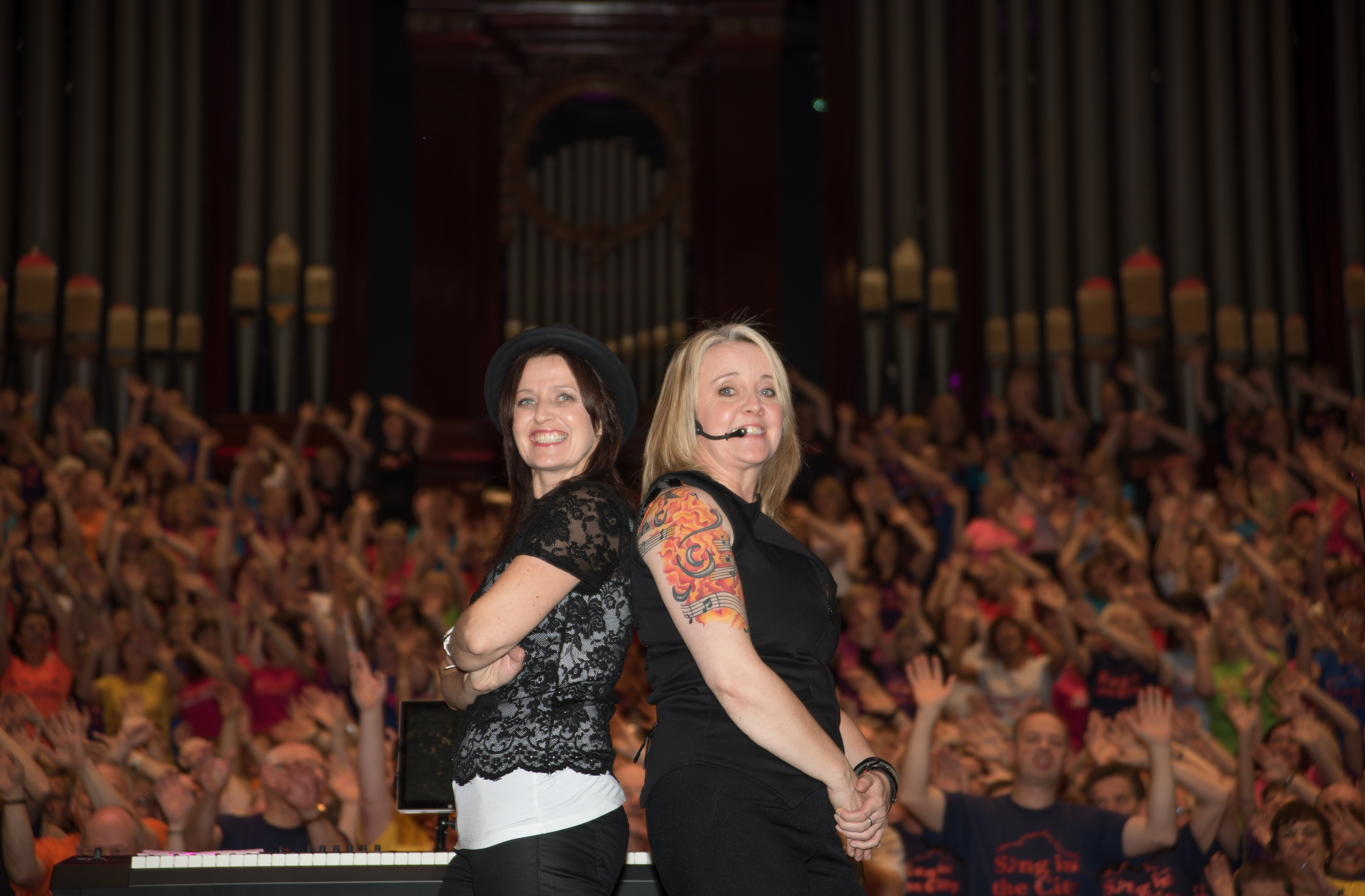 Sing in the City managing directors Kirsty Baird and Annette Hanley.