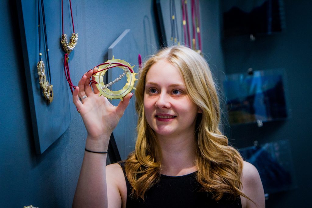 Aimee Cargill (aged 21 from Glenrothes) and her jewellery work.