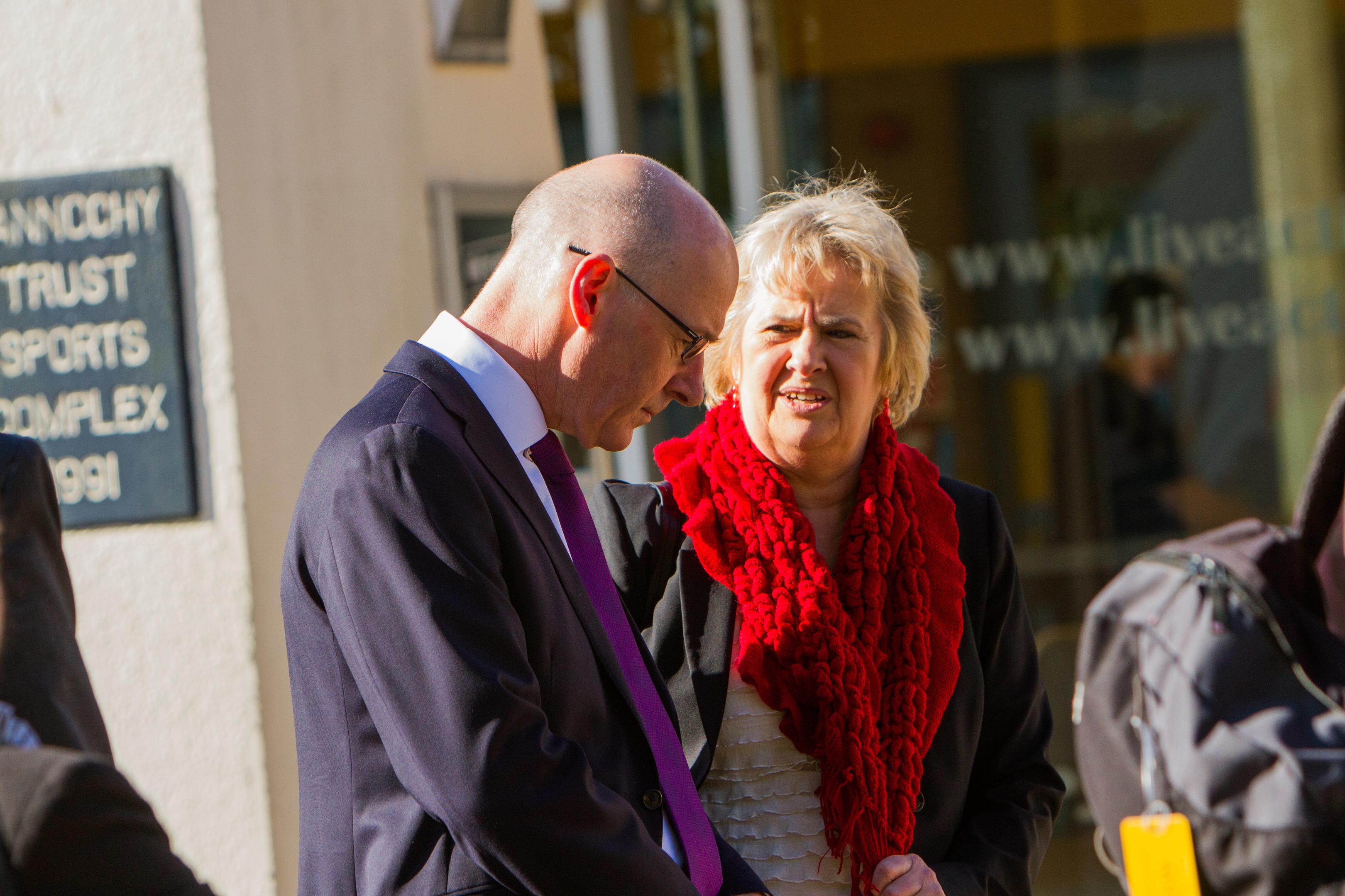 Deputy First Minister John Swinney and Environment Secretary Roseanna Cunningham at Bells Sports Centre, Perth, where the SNP lost control of Perth and Kinross Council to the Conservatives.