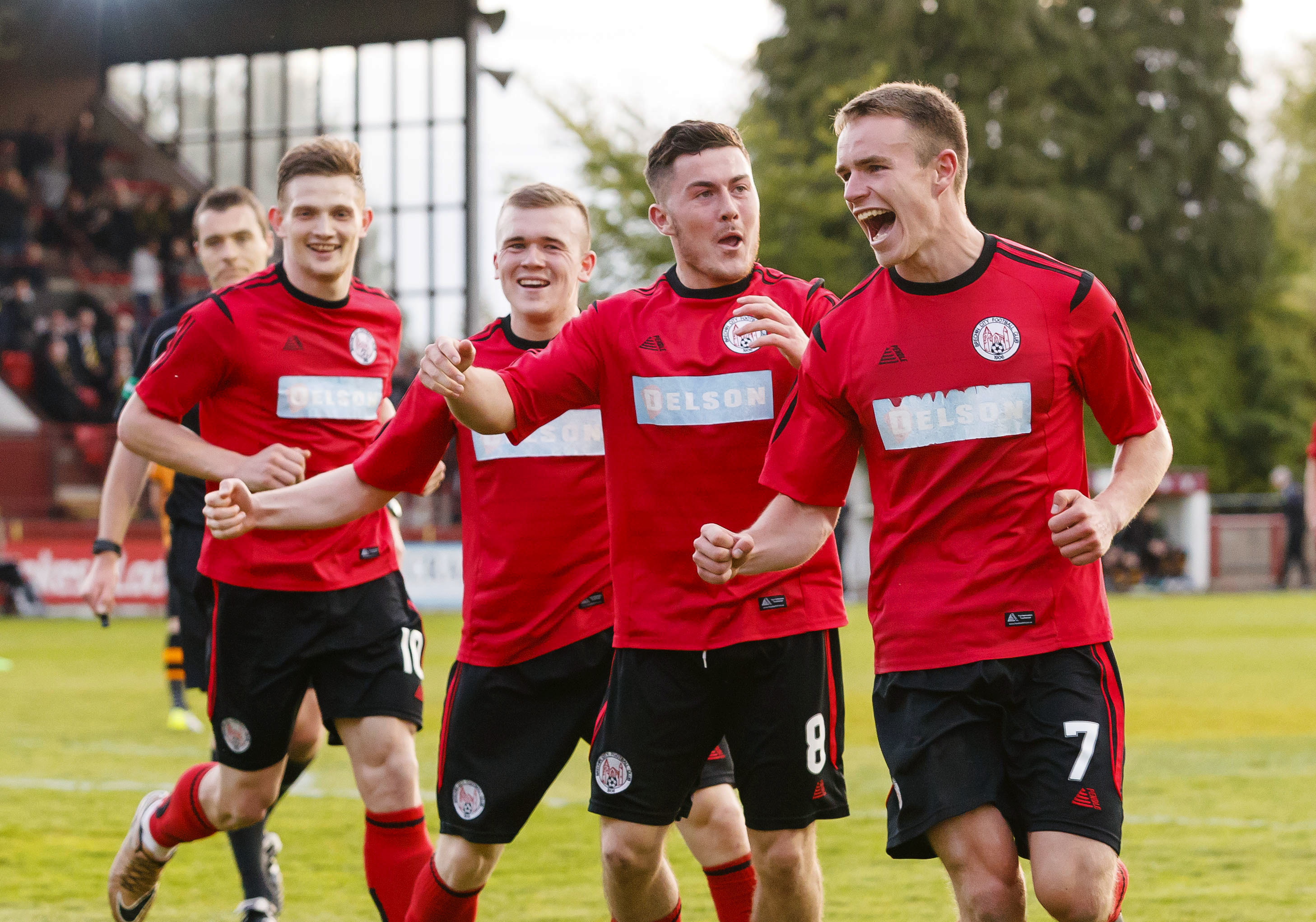 Brechin's Elliot Ford (right) celebrates scoring the only goal.