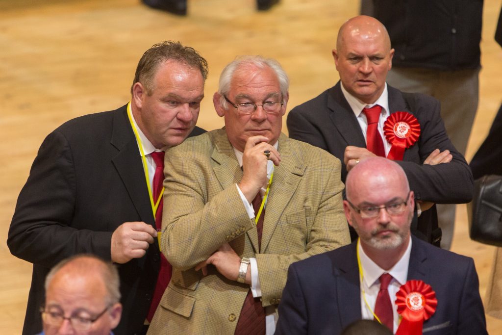 Anxious faces among the Labour contingent at the Fife Council count.