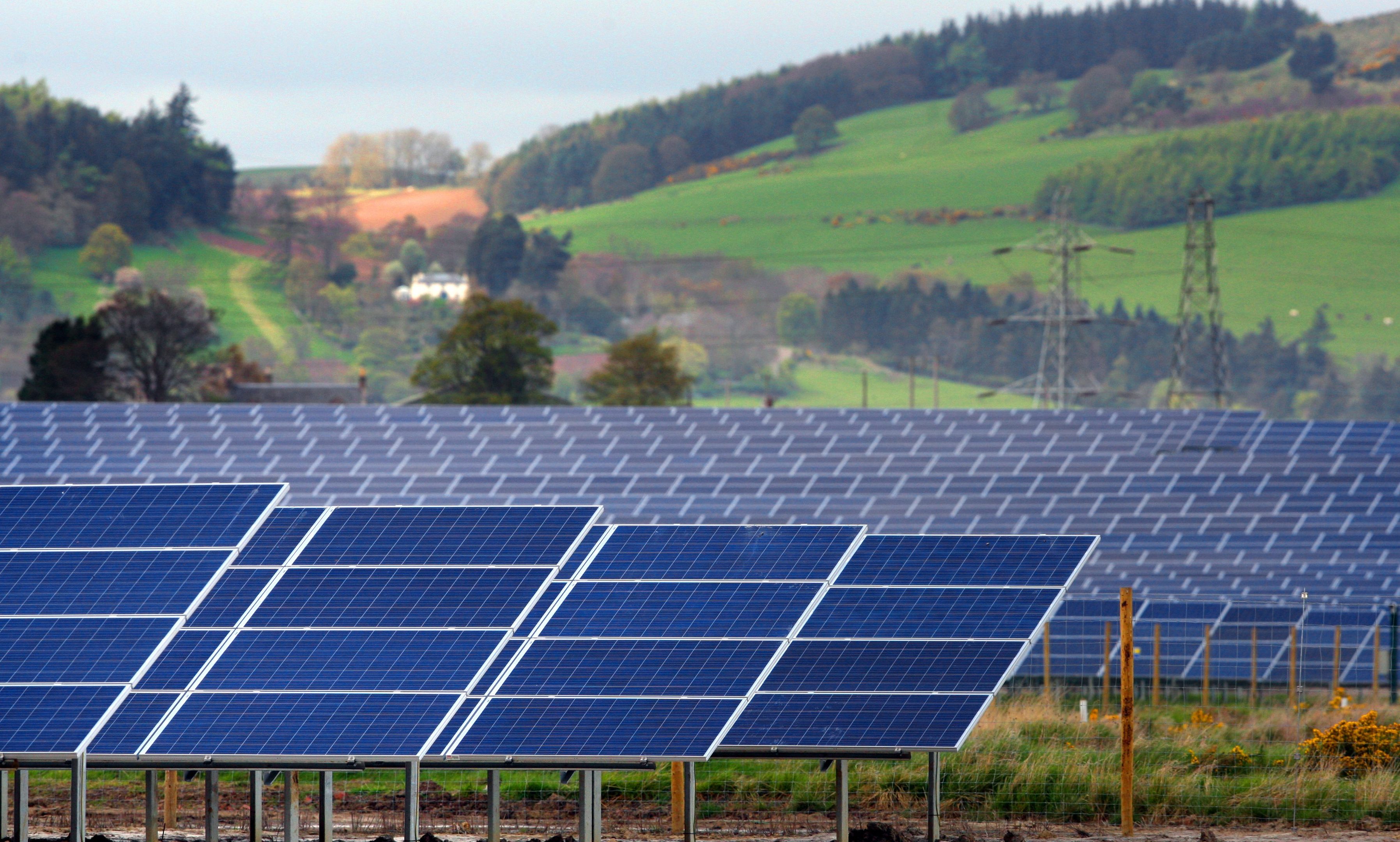 Scotland's biggest solar farm at Errol.