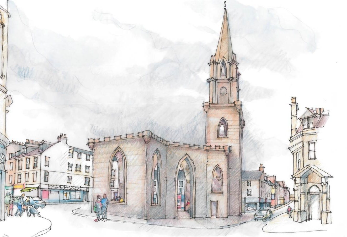 Graphic of the proposed outdoor space at St Pauls Church, Perth.