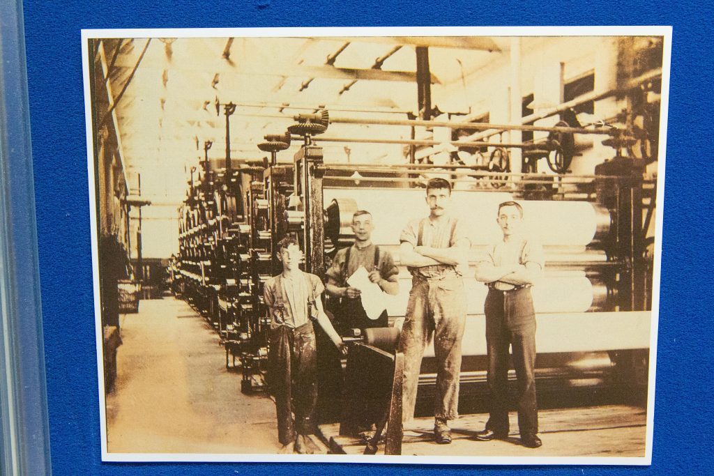  Picture shows: exhibition of memorabelia and photographs from old depicting the history of Tullis Russell Papermill. 