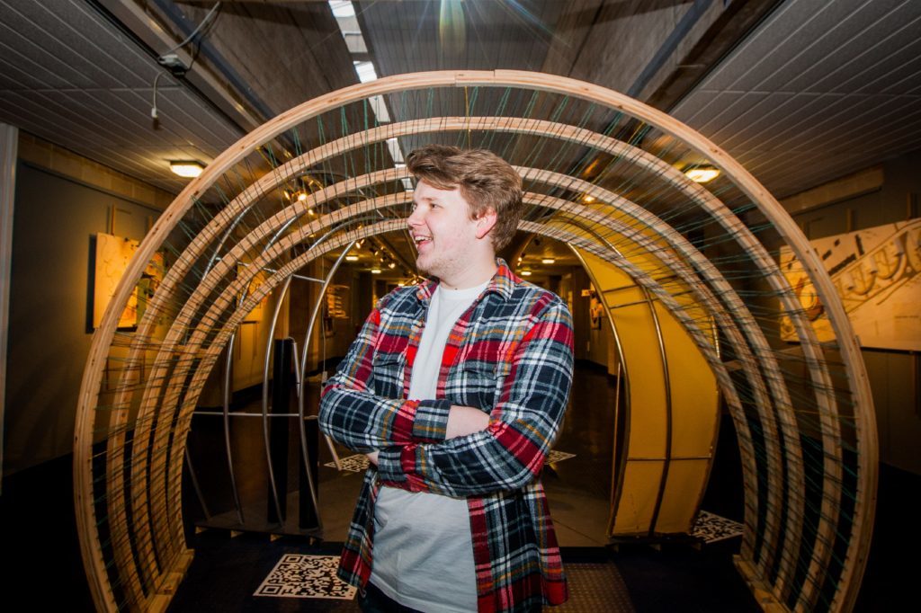 Interior environmental design student Keiran Connelly, 22 with music inspired Symphonic. 