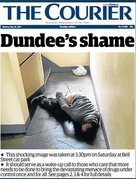 A modern day front page of The Courier