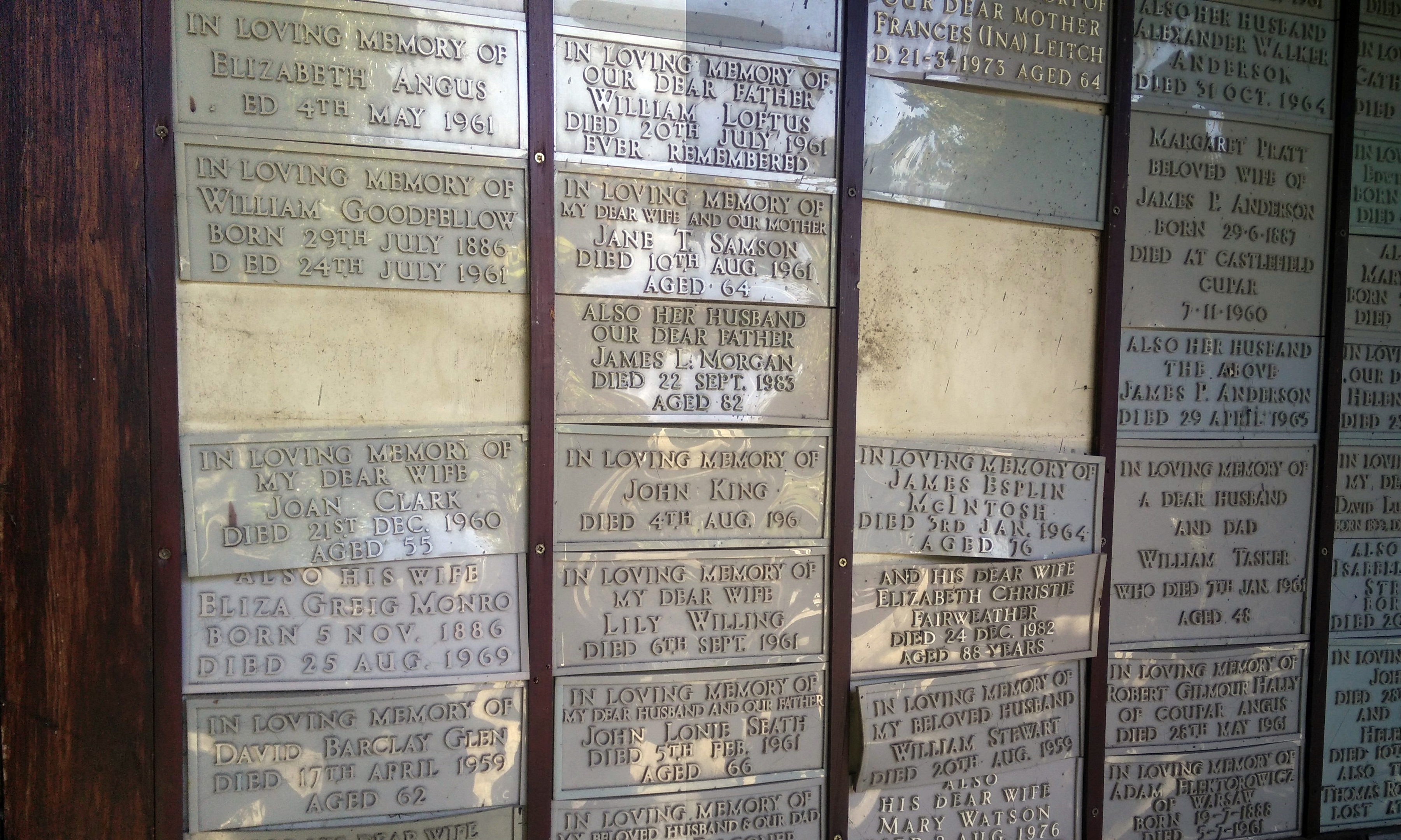Memorial plaques were damaged and warped by the fire.  Some even had to be removed.