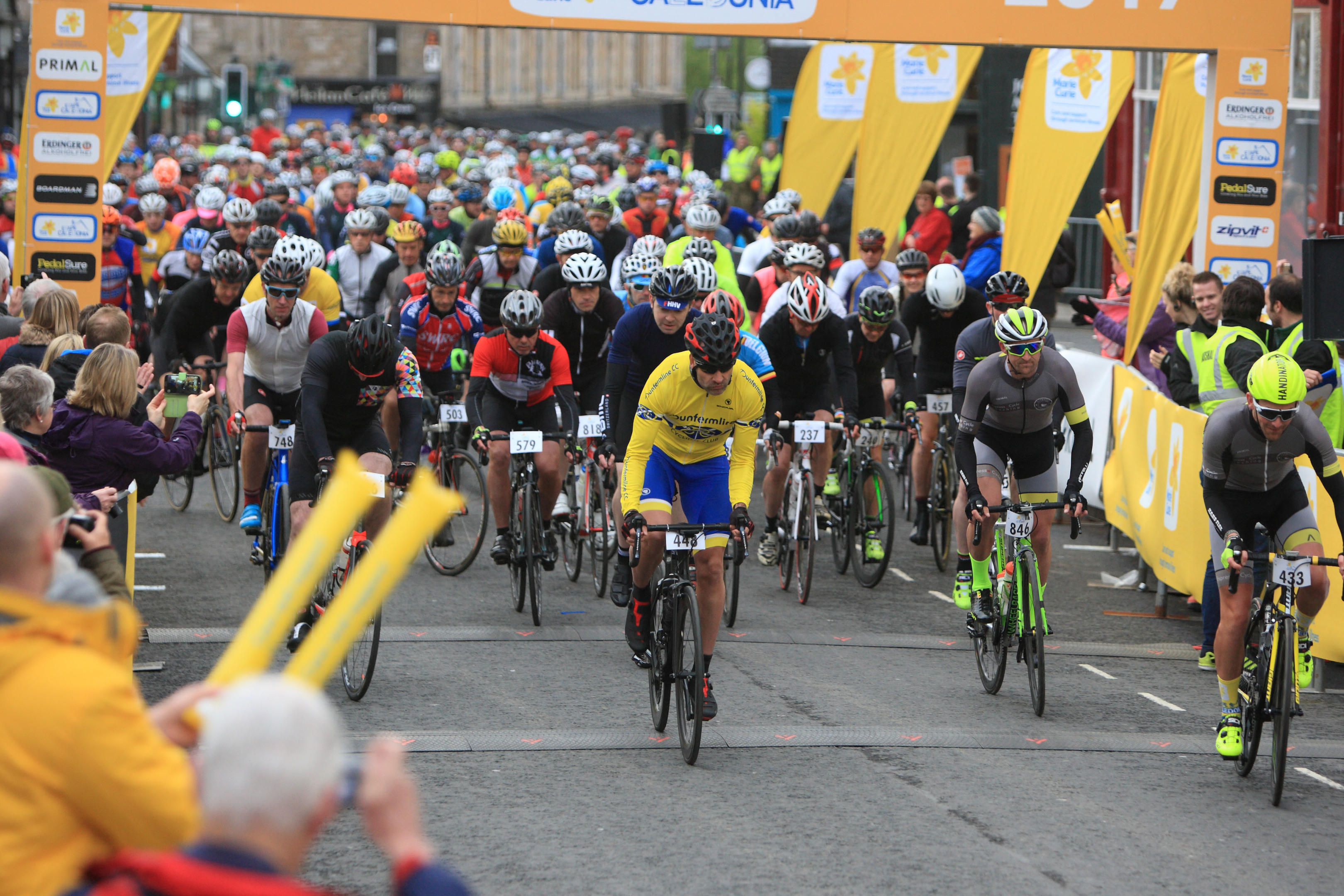 The riders set off.