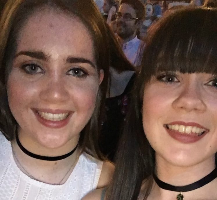 Laura Barr (left) and Hailey Duff in the Manchester area before the bomber's attack