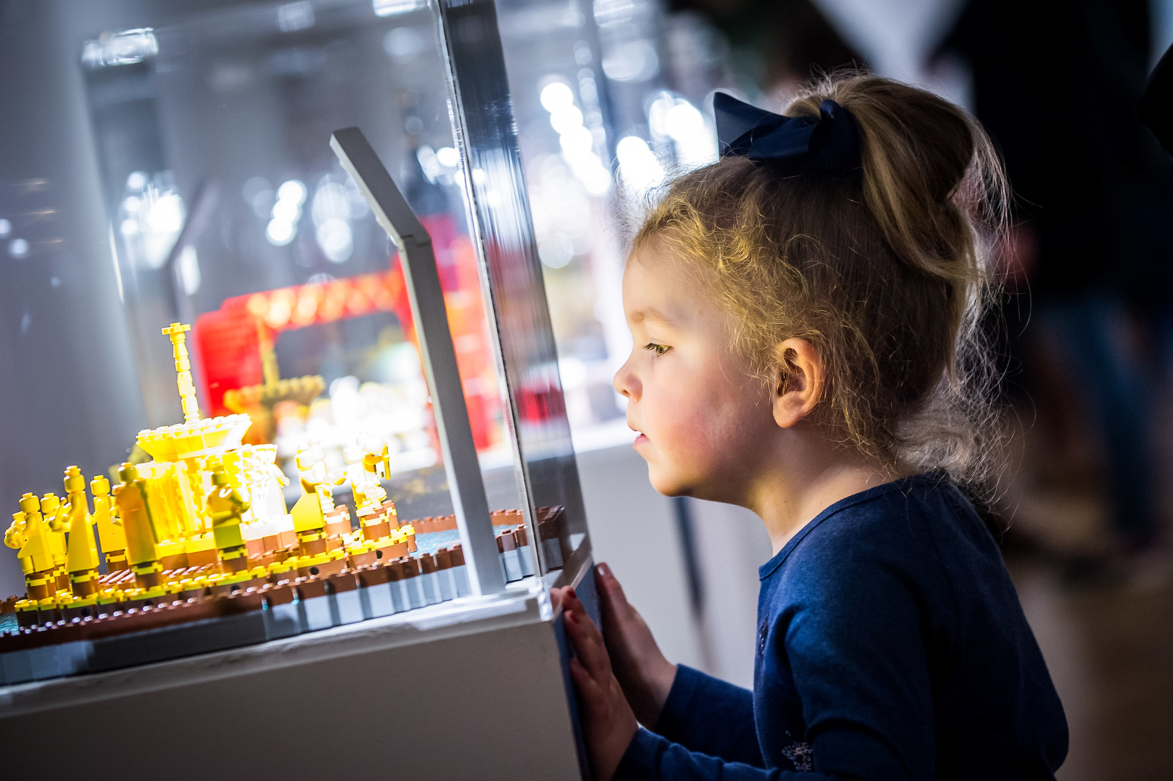 Lyla Pedgrift, 3, from Kinfauns enjoys the Brick City exhibition at Perth Museum and Art Gallery.