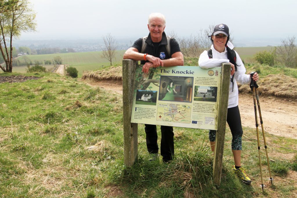 Mike Mooney and Gayle Ritchie near Blairgowrie, along the Cateran Trail.