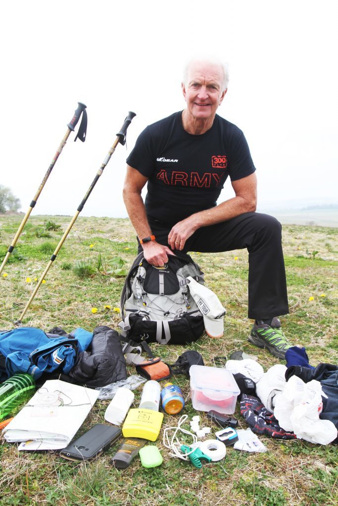 Mike Mooney with all his kit.