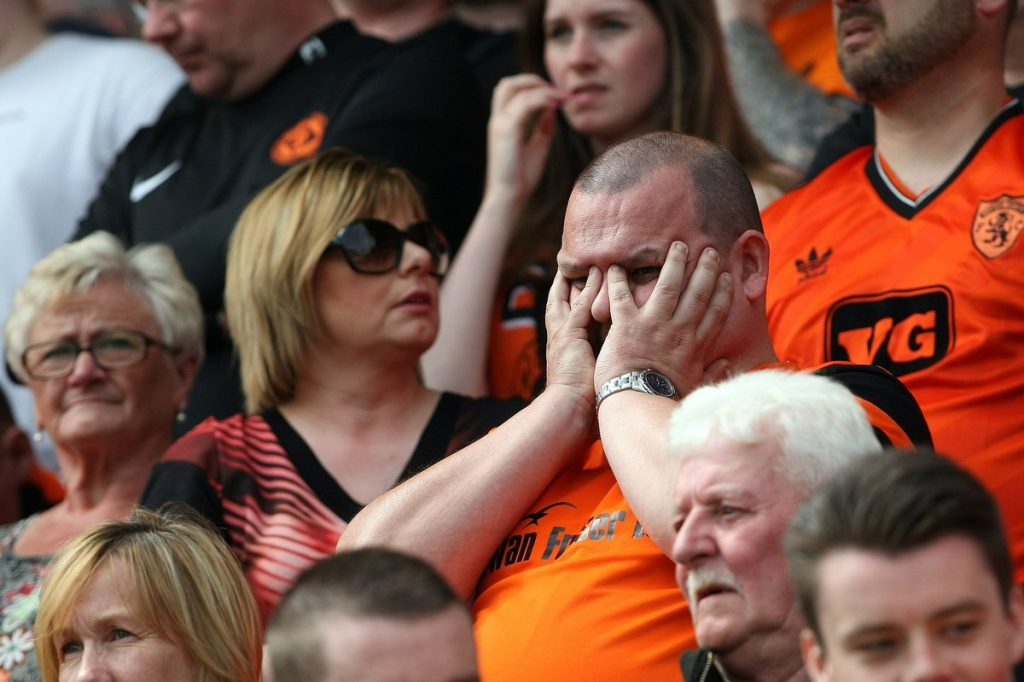 Dundee United fan in the crowd at New Douglas Park.