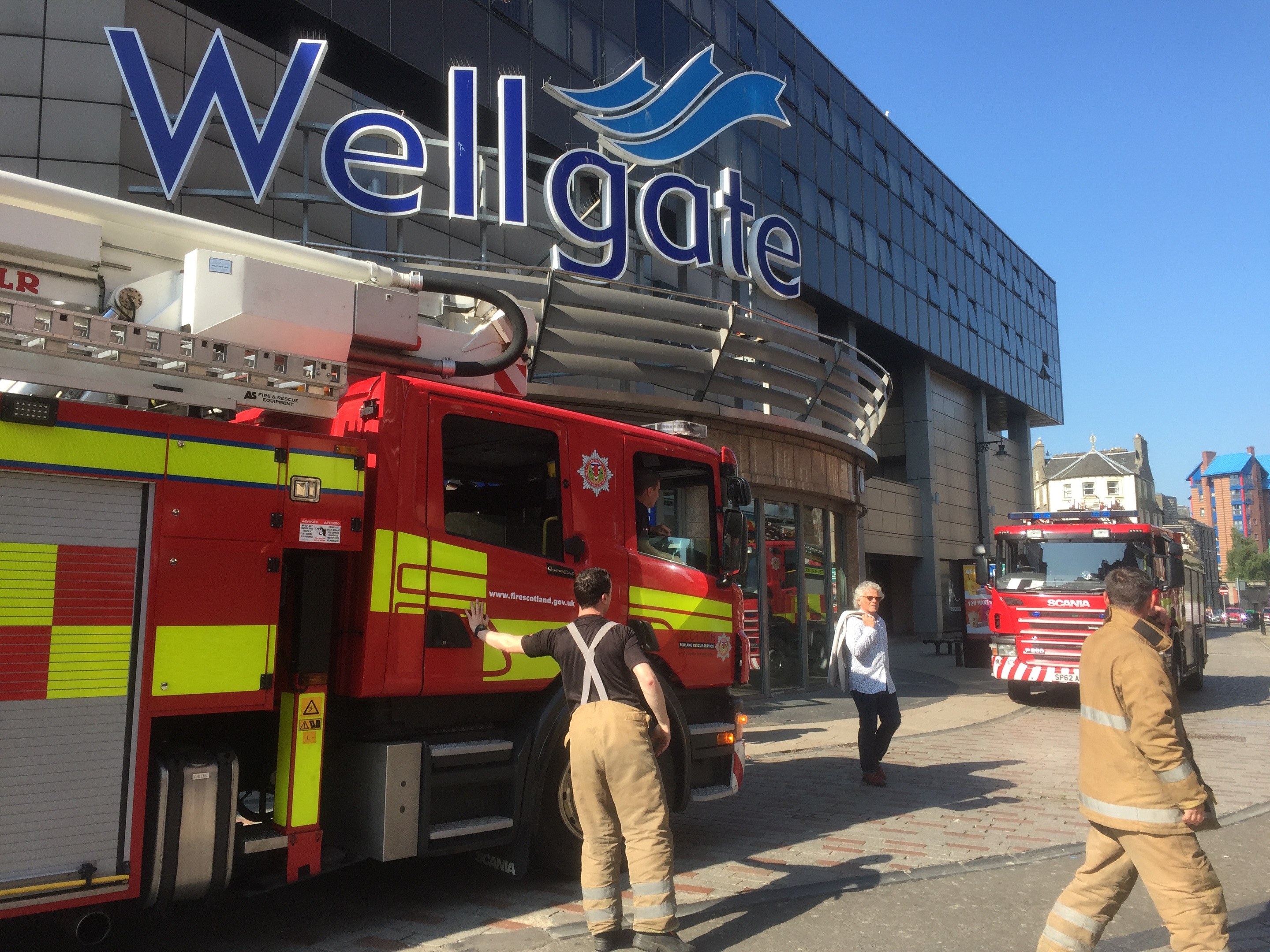 Firefighters at the Wellgate Shopping Centre in Dundee.