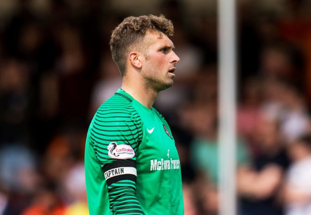 28/05/17 LADBROKES PREMIERSHIP PLAY OFF FINAL 2ND LEG HAMILTON v DUNDEE UNITED THE SUPERSEAL STADIUM - HAMILTON Dundee United goalkeeper Cammy Bell at full-time.