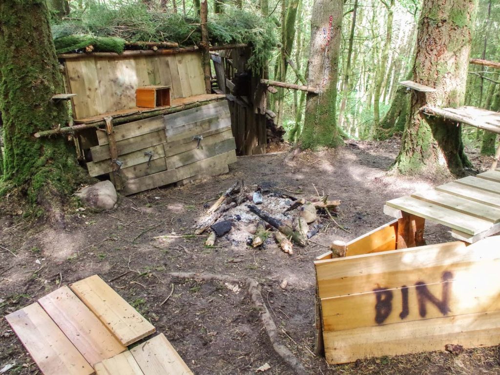 The heart of the Cowden Wood site, with what Mr Ruskell described as "a controlled fire-pit".