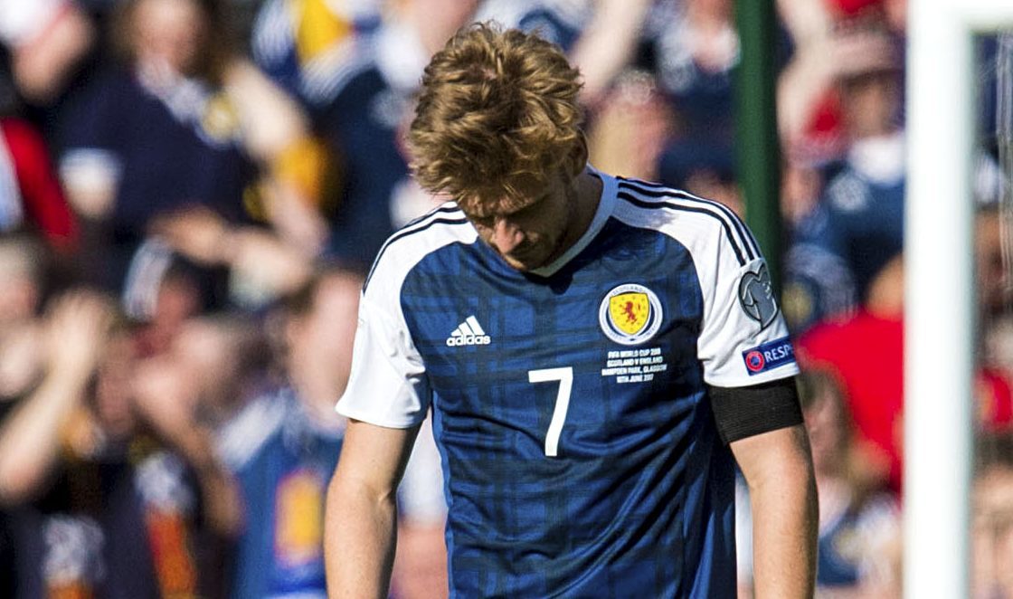 A dejected Stuart Armstrong.