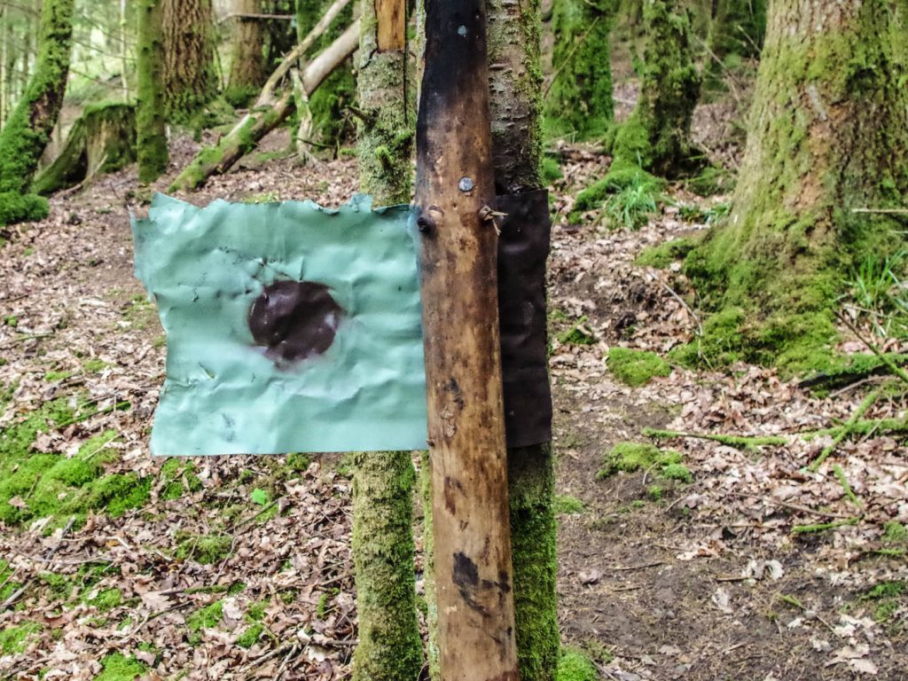 One of the targets set up for shooting practice.