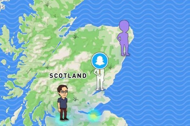 Three Snap Map users in Scotland.