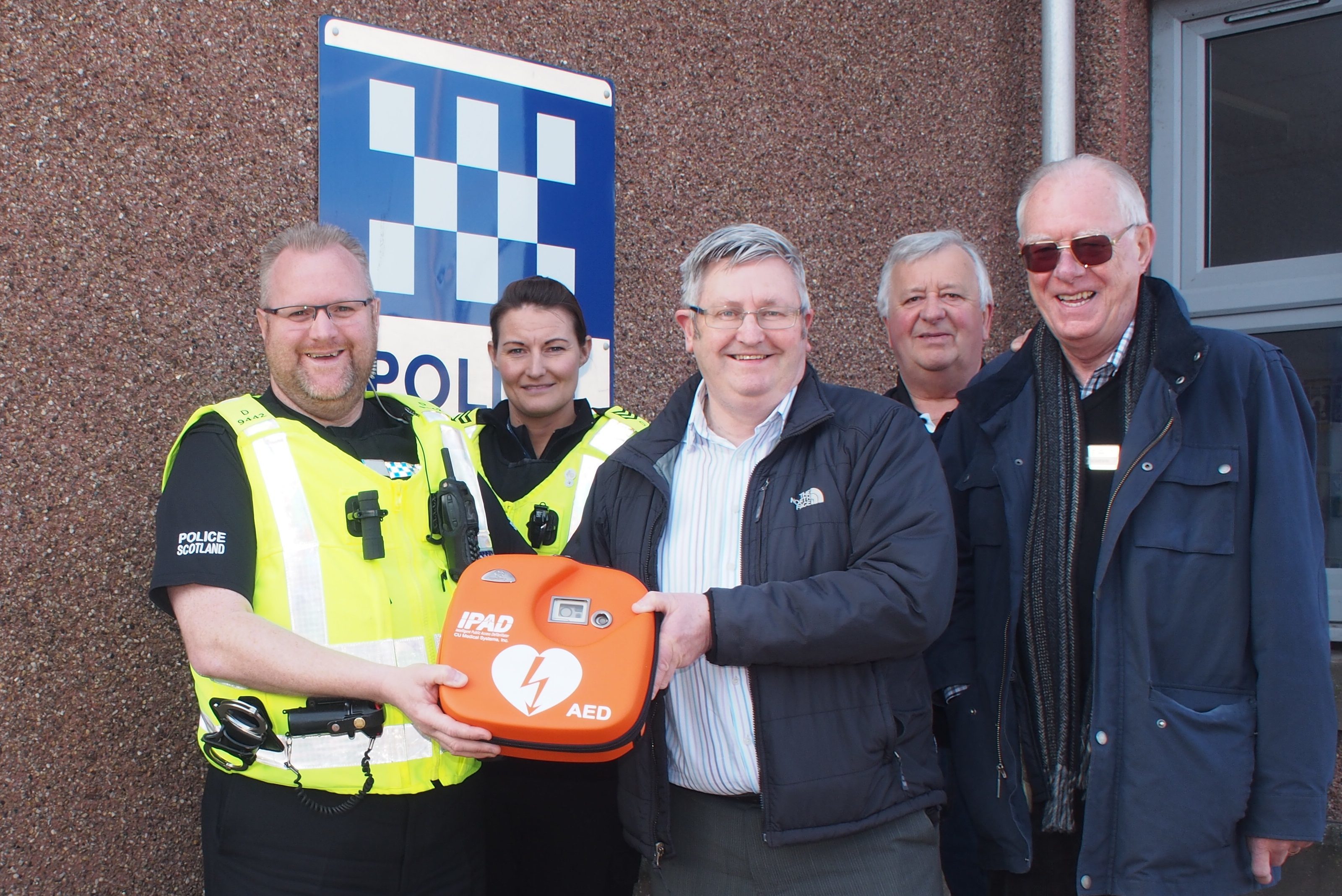 The latest Arbroath defibrillator was installed outside the police station in Gravesend