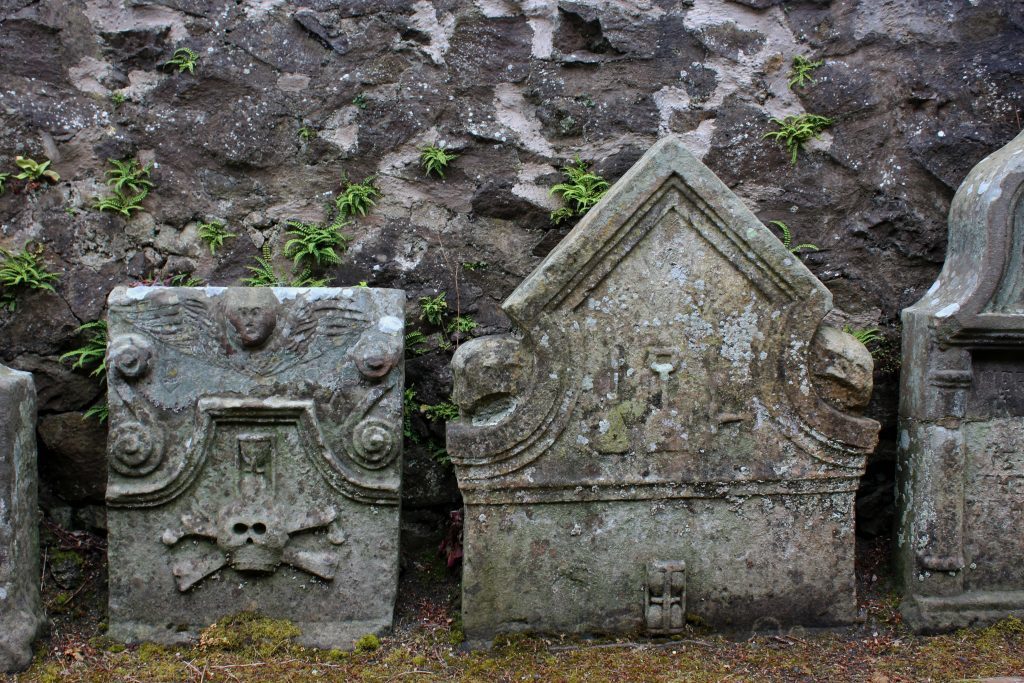 3 - Headstones in the graveyard of St Fillan's Church - James Carron, Take a Hike