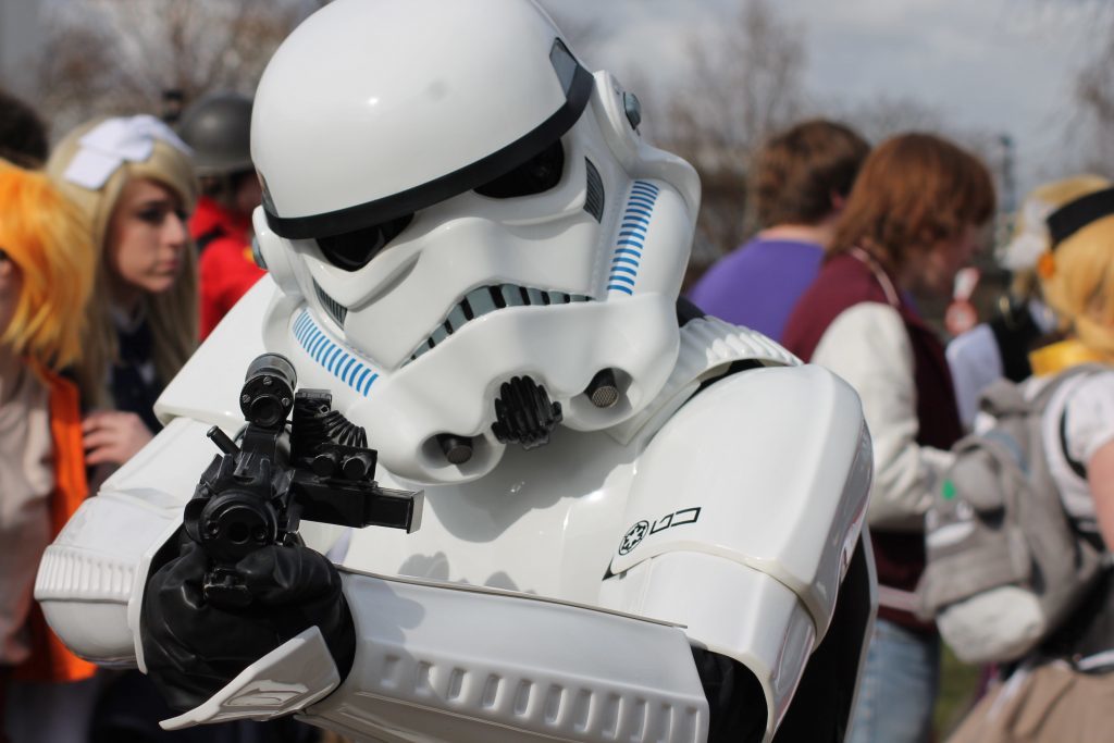 These are the tickets you are looking for. One enthusiastic Star Wars fan dressed as Stormtrooper at April's event.