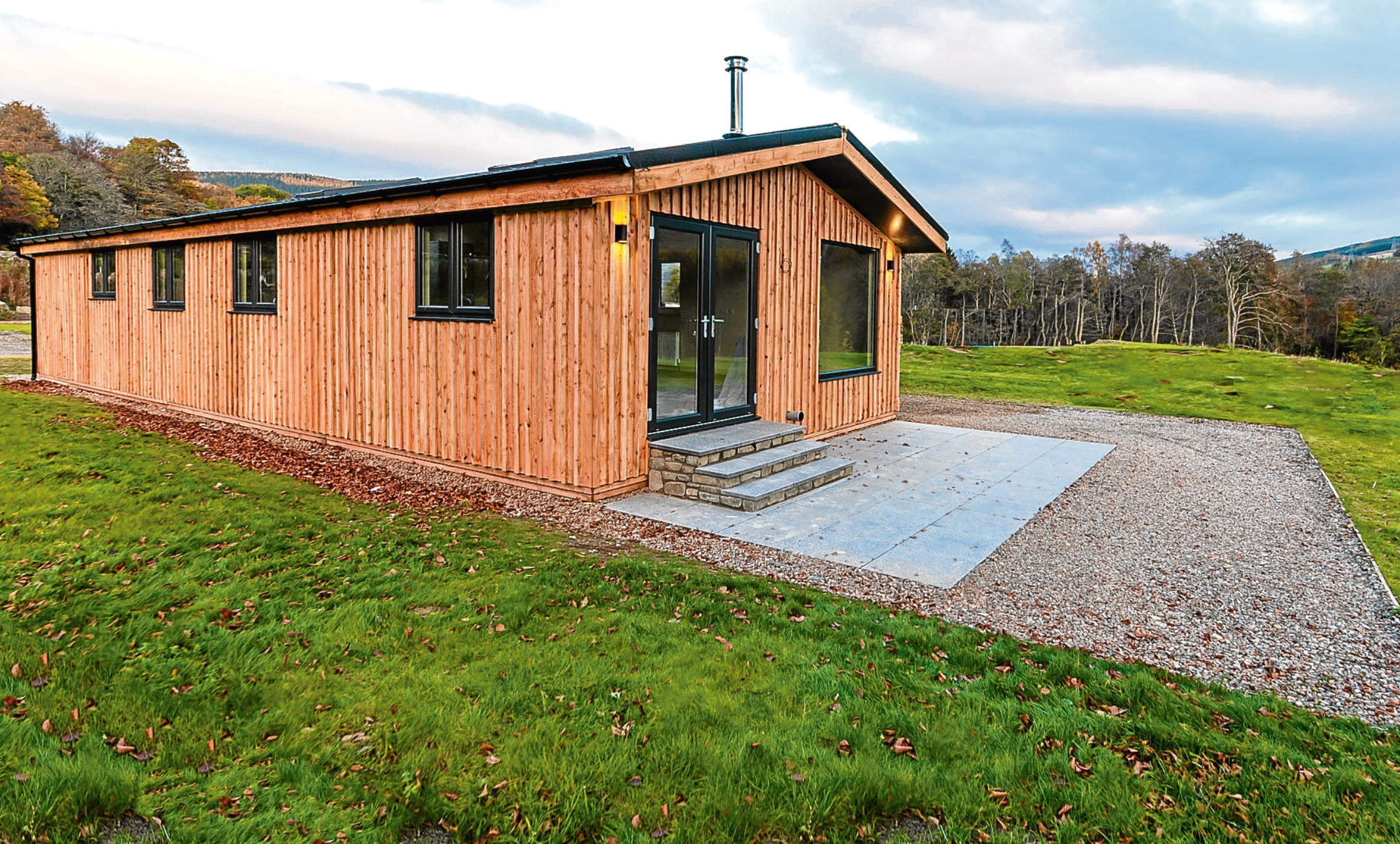 One of the completed lodges at the Balloch Park development on the Mains of Taymouth Country Estate at Kenmore