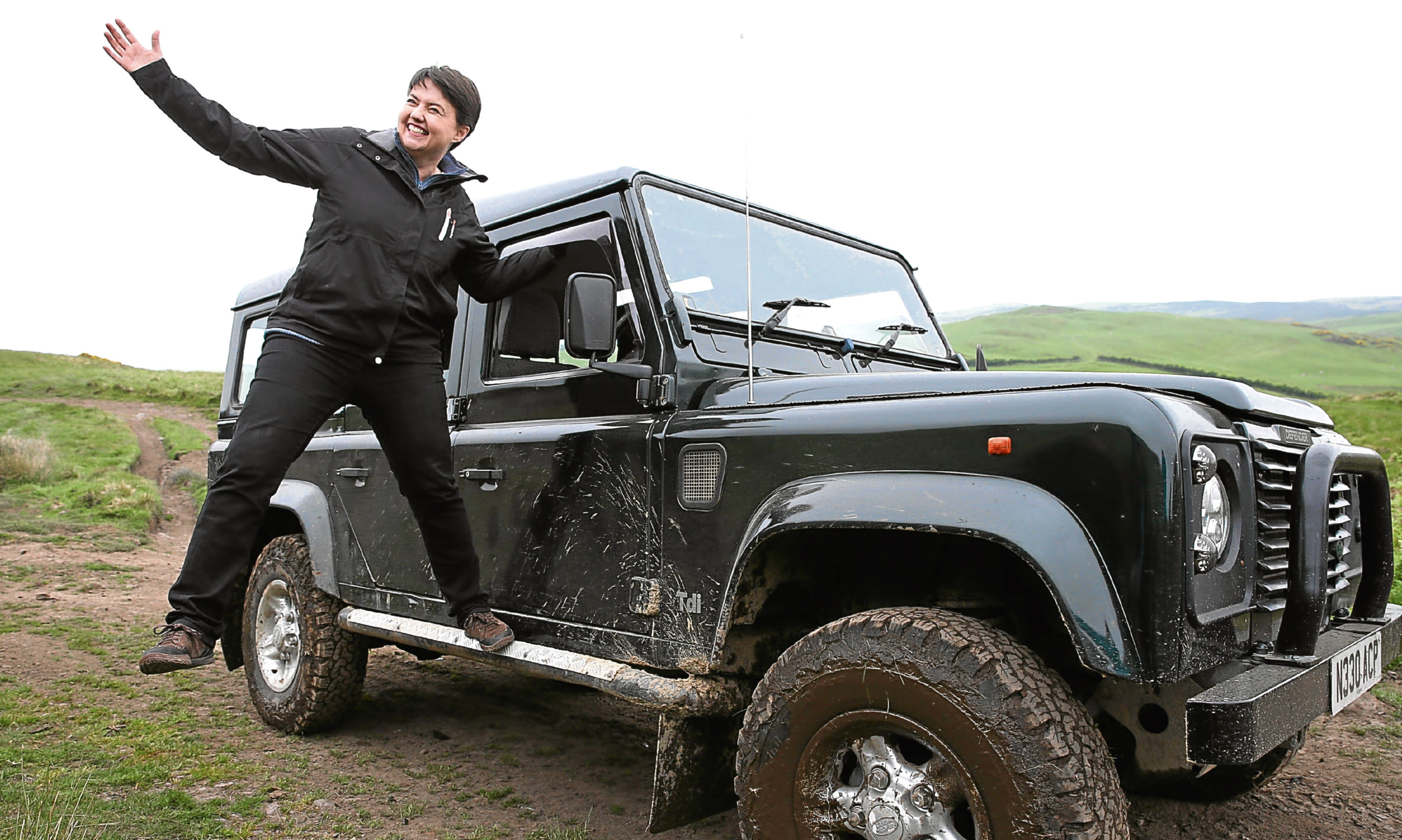 Scottish Conservative leader Ruth Davidson campaigning at Aberargie, near Perth.