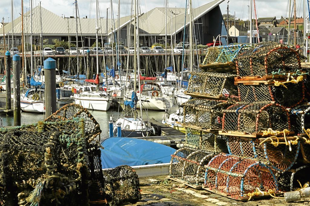 Creels on the quayside at Arbroath.