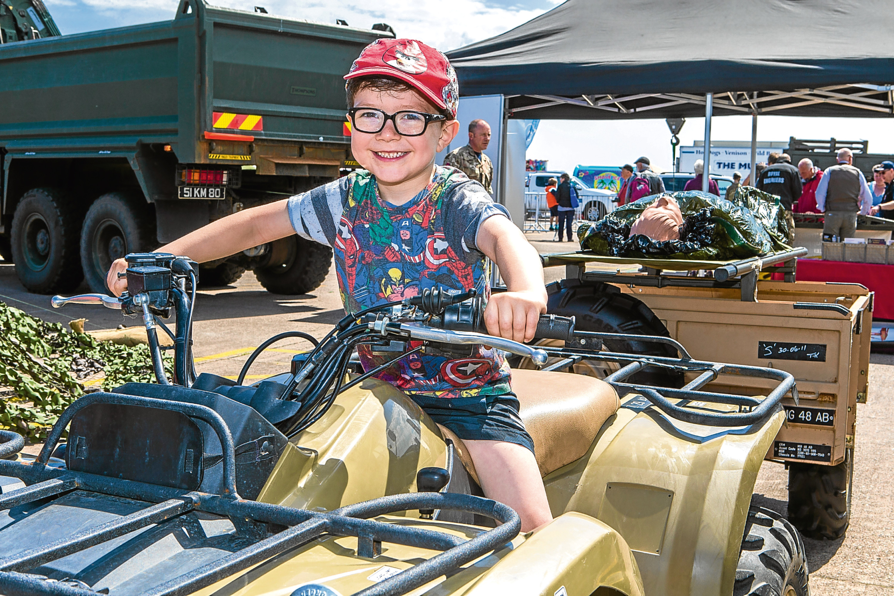 Owen Lovell enjoying the weather at Leuchars Station open day on Saturday.