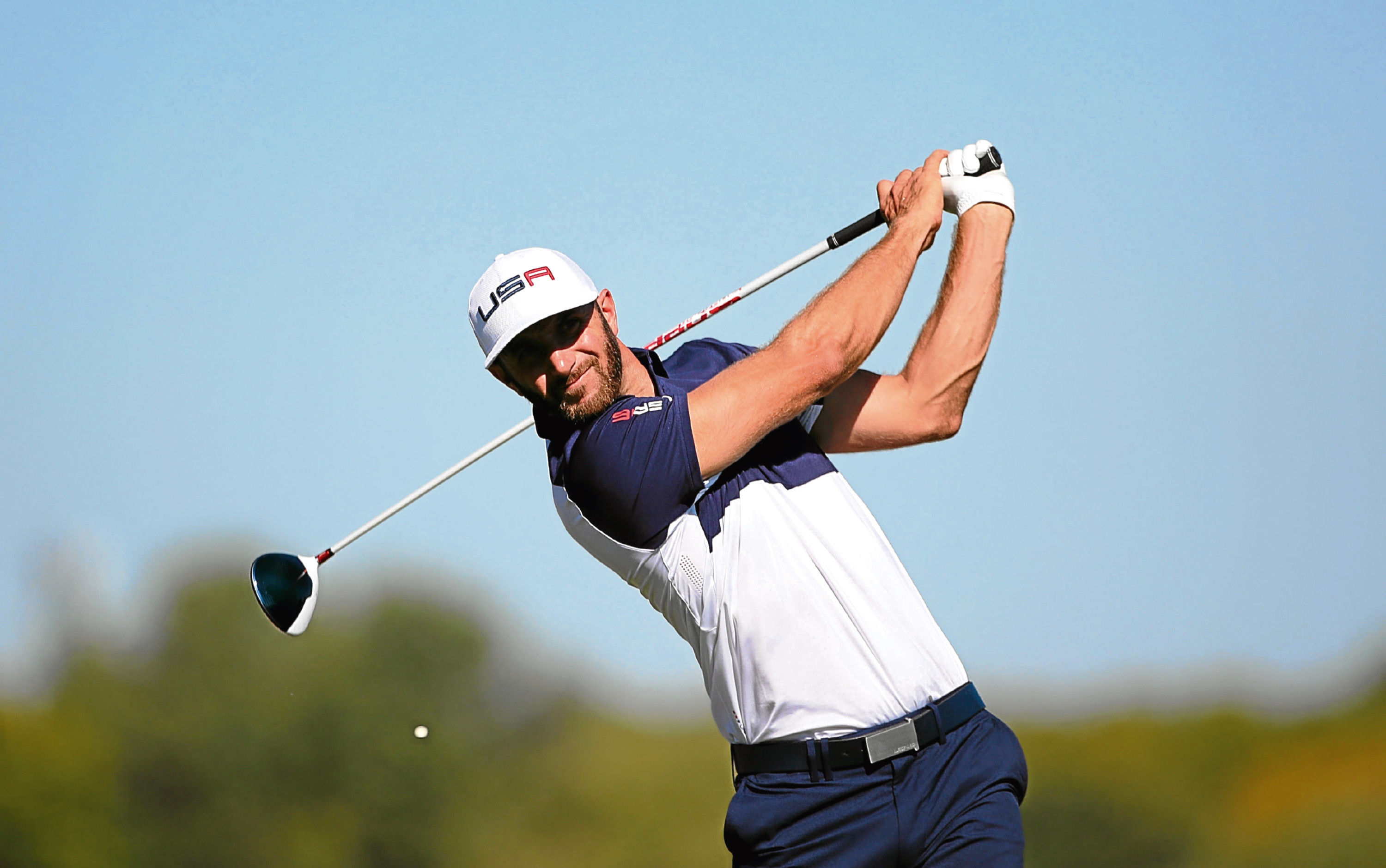 World No 1 Dustin Johnson is one of golf's longest hitters.