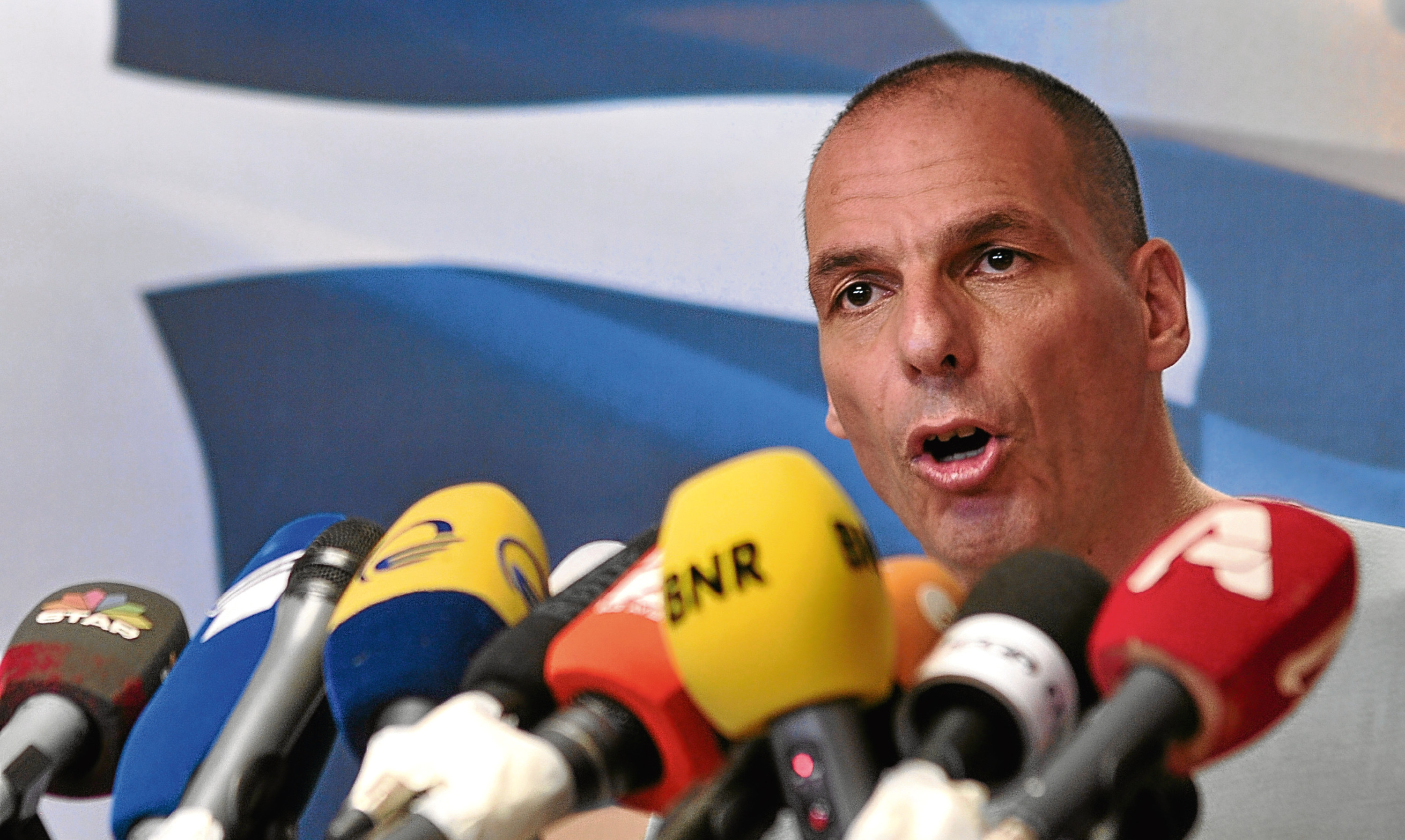 Greece’s Finance Minister Yanis Varoufakis speaks after the 2015 referendum.