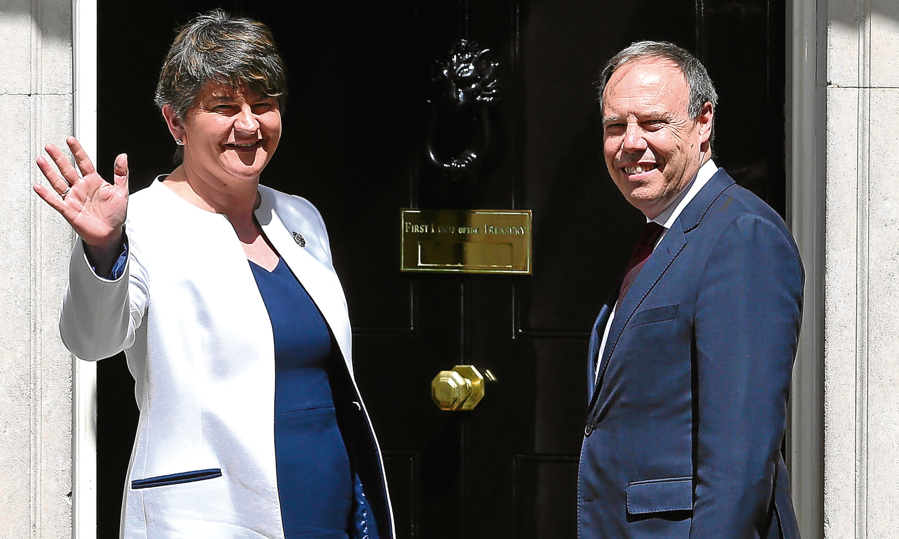 DUP leader Arlene Foster and MP Nigel Dodds arrive at 10 Downing Street for talks with Theresa 
May, a development that concerns Alex.