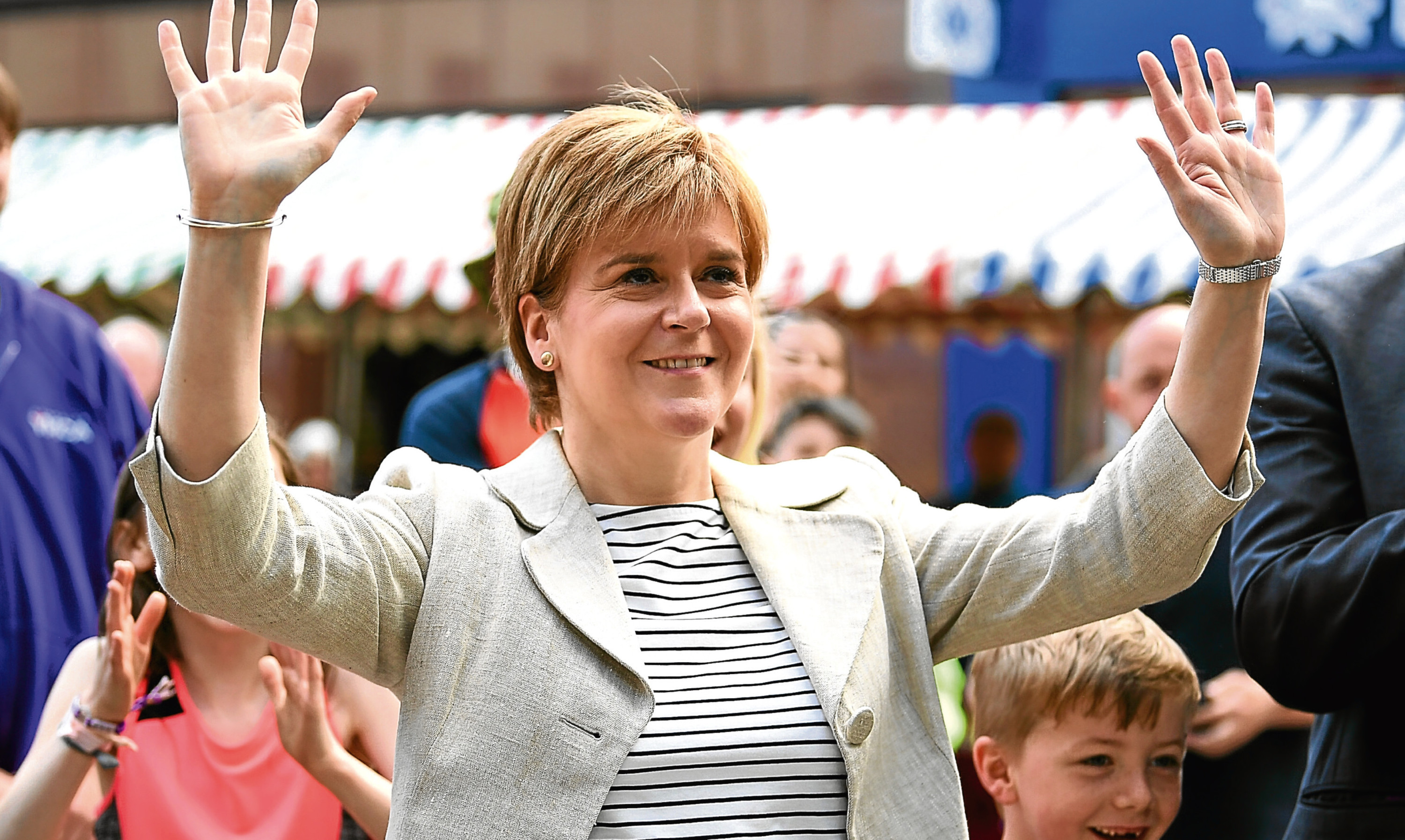 First Minister Nicola Sturgeon in Dumfries during the election campaign.