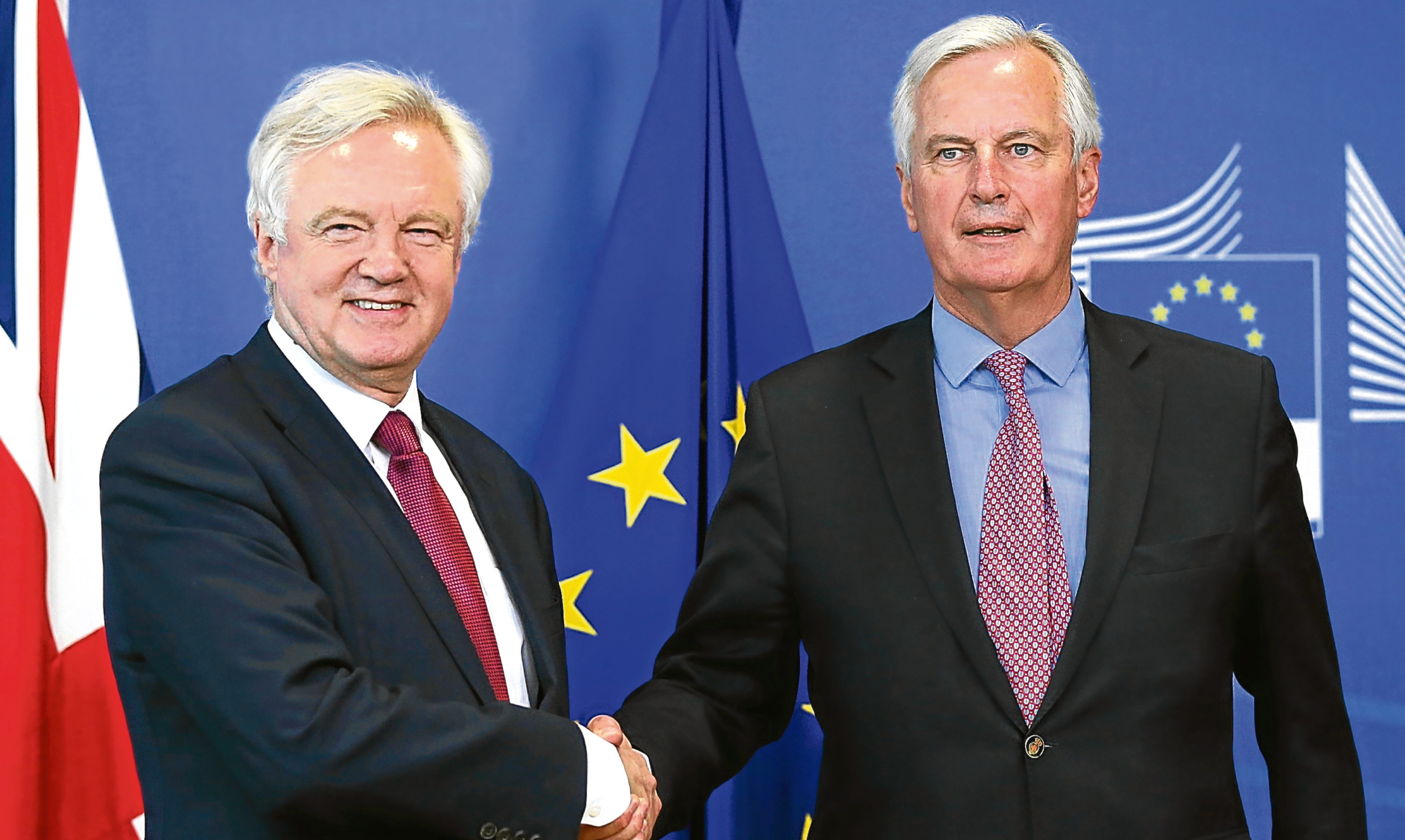 Brexit secretary David Davis and EU negotiator Michel Barnier.