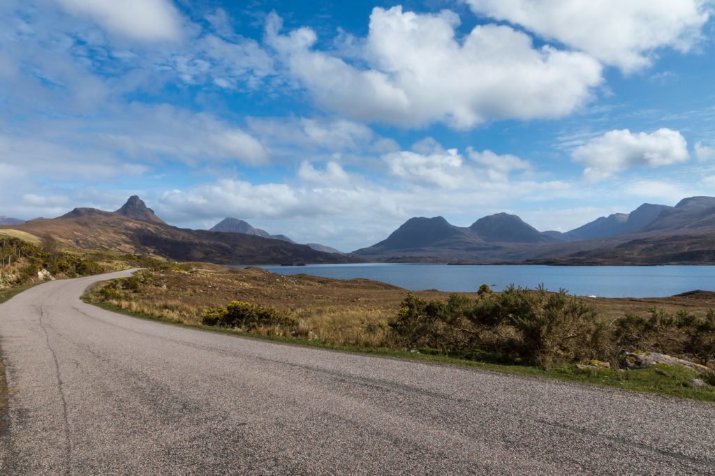 The road leading into Inverpolly Forest.