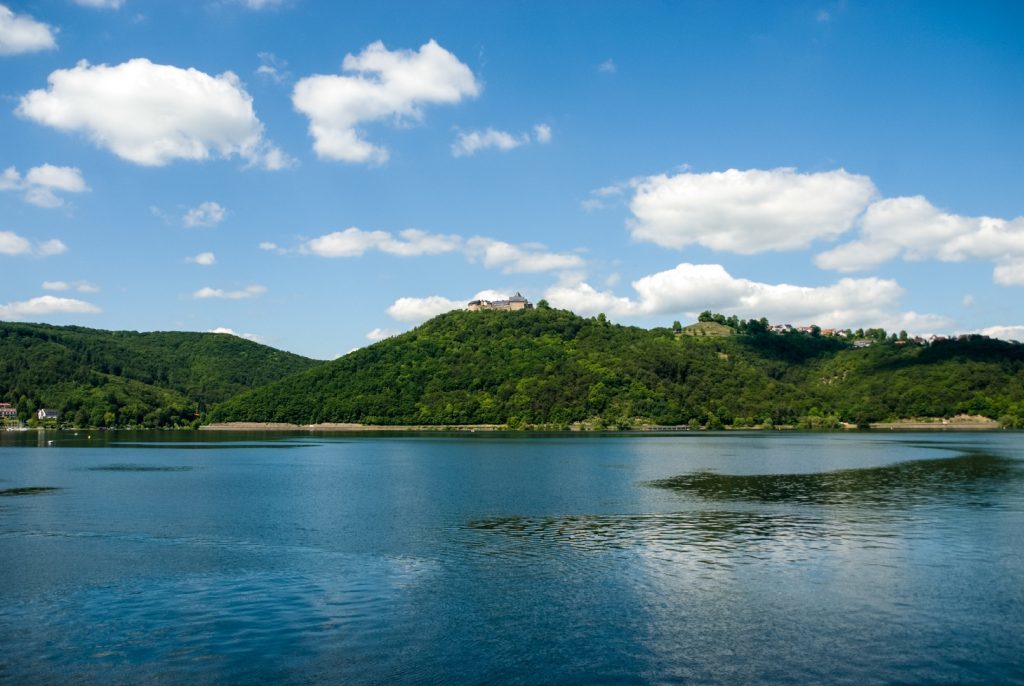 Edersee Lake with Castle Waldeck in the background.