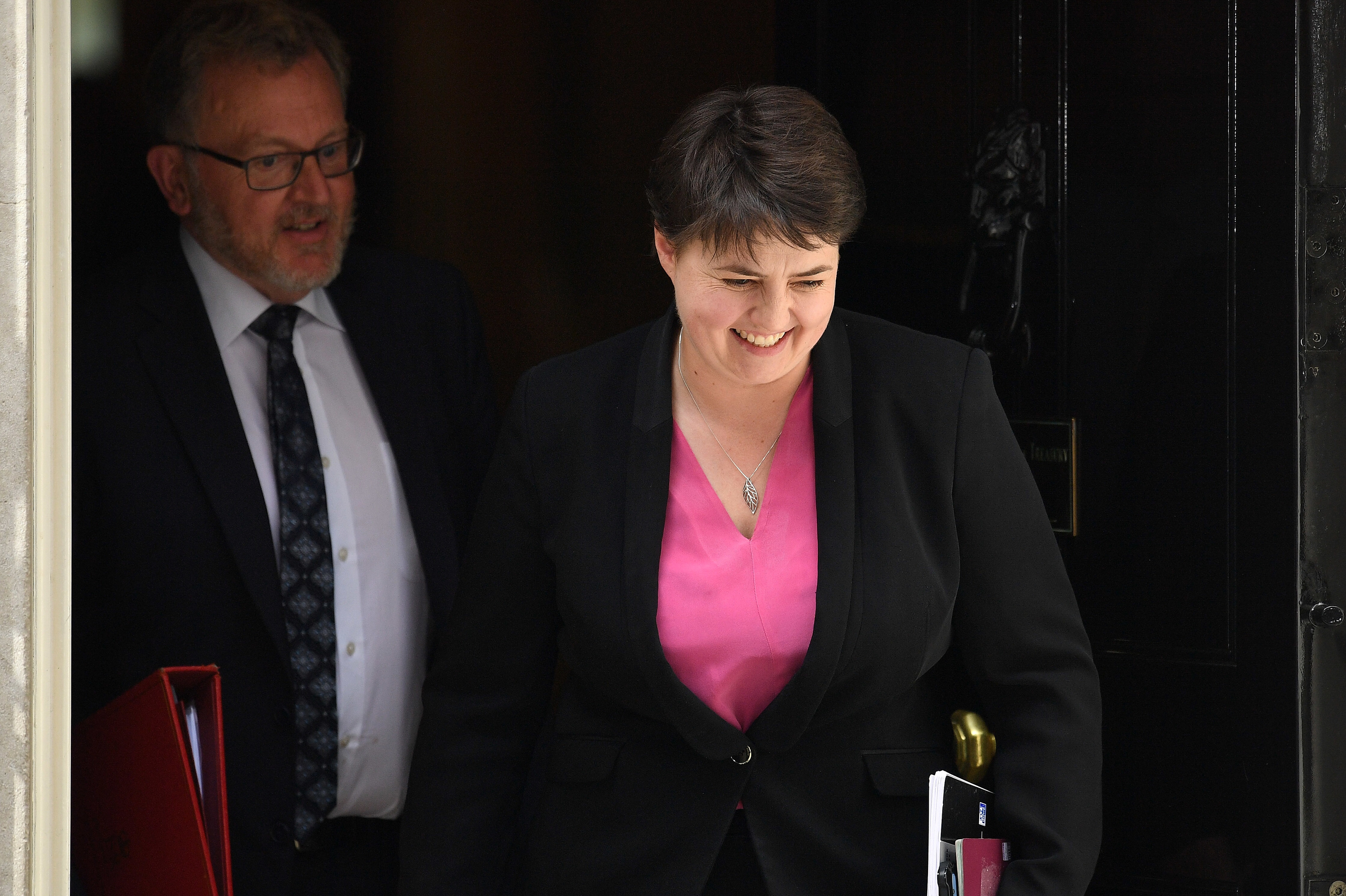 Ruth Davidson leaving 10 Downing Street with Scottish Secretary David Mundell this week.