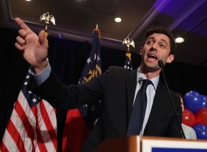 ATLANTA, GA - JUNE 20: Democratic candidate Jon Ossoff delivers a concession speech during his election night party being held at the Westin Atlanta Perimeter North Hotel after returns show him losing the race for Georgia's 6th Congressional District on June 20, 2017 in Atlanta, Georgia. Mr. Ossoff ran in a special election against his Republican challenger Karen Handel in a bid to replace Tom Price, who is now the Secretary of Health and Human Services. (Photo by Joe Raedle/Getty Images)