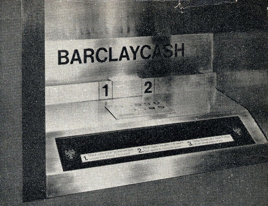 The original Barclays cash machine in Enfield, London on June 27 1967. 